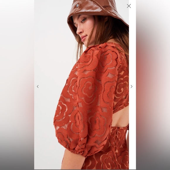 NWT For Love and Lemons Letitia Mini Dress in Red Size Small - Picture 5 of 5